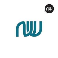 Letter NW Monogram Logo Design vector