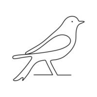 Bird single line Design and line art vector drawing