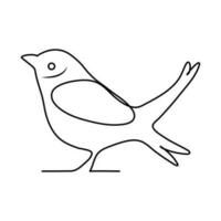 Bird single line Design and line art vector drawing