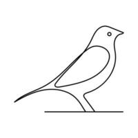 Bird single line Design and line art vector drawing