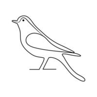 Bird single line Design and line art vector drawing