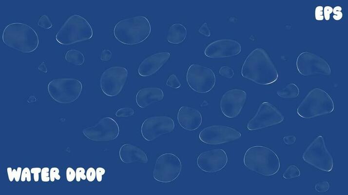 3d glass curve background with transparent blob shape splatter. Water surface illustration with digital glossy texture. Liquid wet icon with light reflection design. Shiny waterdrop template.