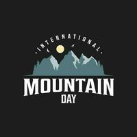 Vintage amblem letter International Mountain Day vector