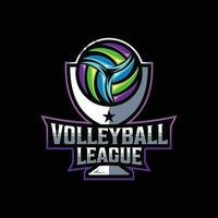 vóleibol liga o vóleibol taza vector mascota deporte logo diseño