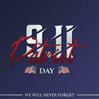 Patriot Day USA 9 11 template background with flag vector