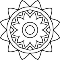 Free flower mandala coloring page vector