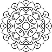 flower mandala coloring vector