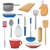 set of the element kitchen collection vector