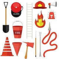 set of the firefighter element collection vector