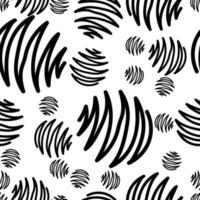 Black and white. Monochrome hand drawn seamless pattern vector