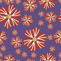 Floral seamless pattern in retro style vector