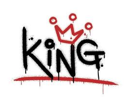 King. Urban street graffiti style with splash effects and drops on white background vector