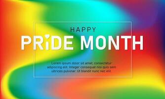 Happy pride month paper text on rainbow gradient background. Human rights or diversity concept. LGBT event banner design vector