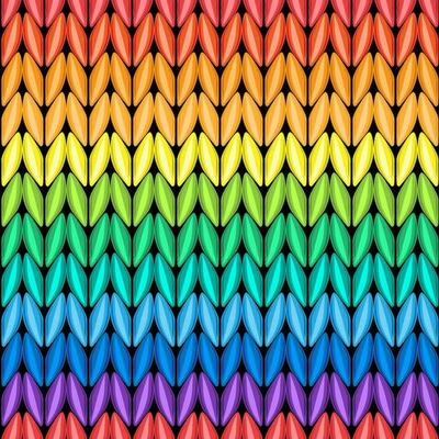 Rainbow knitted texture. Colorful seamless pattern for LGBT