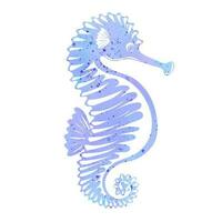 Funny seahorse cartoon. Marine dweller. Concept of sea and ocean life vector