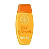 Sunscreen. Sun protection cosmetics. Beauty and health care concept vector