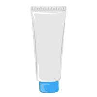 Empty plastic tube with cap for cosmetics, body cream, skin care, gel, lotion, toothpaste. Beauty skincare product vector