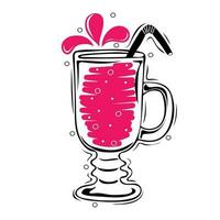 Glass with fresh juice. Summer drink vector