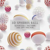 Seamless modern three dimensional spheres background vector