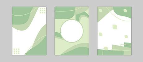 Abstract Eco Green Theme Poster Card Template Background Set vector