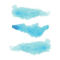 Hand draws ink brush stroke collection, Watercolor blue vector brush strokes, Grunge blue design elements paintbrush