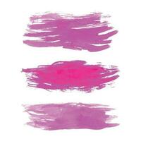 Hand draws ink brush stroke collection, Watercolor pink vector brush strokes, Grunge pink design elements paintbrush