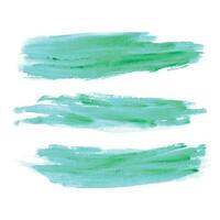 Hand draws ink brush stroke collection, Watercolor green vector brush strokes, Grunge green design elements paintbrush