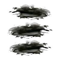 Hand draws ink brush stroke collection, Watercolor black vector brush strokes, Grunge black design elements paintbrush