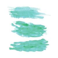 Hand draws ink brush stroke collection, Watercolor green vector brush strokes, Grunge green design elements paintbrush