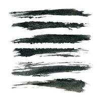 Hand draws ink brush stroke collection, Watercolor black vector brush strokes, Grunge black design elements paintbrush