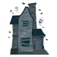 Vampire inviting to his house flat color vector illustration. Haunted  mansion. Halloween night. Full moon. Fully editable 2D simple cartoon  character with spooky building on background 11142876 Vector Art at Vecteezy