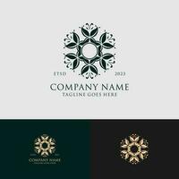 Luxury and elegant logo design circular natural illustration vector