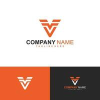 Triangular VF initials. VF logo monogram vector