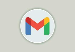 Gmail logo. Google product. Icon of logotype gmail. Editorial vector illustration.