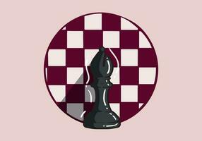Hand drawn black bishop chess pieces isolated on background. Chess logo for web site, app and print presentation. Creative art concept vector