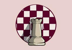 Hand drawn white castle chess pieces isolated on background. Chess logo for web site, app and print presentation. Creative art concept vector