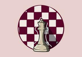 Hand drawn white queen chess pieces isolated on background. Chess logo for web site, app and print presentation. Creative art concept vector