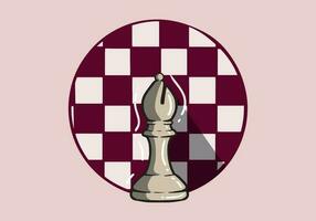 Hand drawn white bishop chess pieces isolated on background. Chess logo for web site, app and print presentation. Creative art concept vector