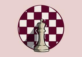 Hand drawn white king chess pieces isolated on background. Chess logo for web site, app and print presentation. Creative art concept vector