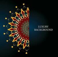 luxury ornamental mandala design background in gold color vector