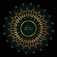 luxury ornamental mandala design background in gold color vector
