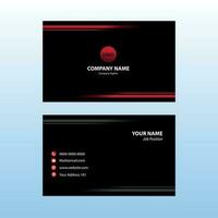 Modern Business Card With Black Red Texture And Dark Background vector