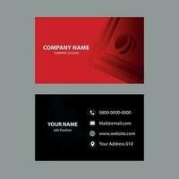 Modern Business Card With Red Black Texture And Dark Background vector