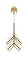 Ethnic Arrow Illustration. Boho Arrow In Flat Design Illustration.  Decorative design element in Boho style. Vector illustration isolated on white background.