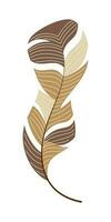 Boho Feather Flat Design Clipart.  Boho Feather design element for pattern, decoration, planner sticker, etc. vector