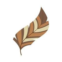Boho Feather Flat Design Clipart.  Boho Feather design element for pattern, decoration, planner sticker, etc. vector