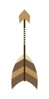 Ethnic Arrow Illustration. Boho Arrow In Flat Design Illustration.  Decorative design element in Boho style. Vector illustration isolated on white background.
