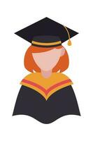 Graduate Student cartoon avatar on white background elements. Graduating Student Illustration.  Vector people illustration.