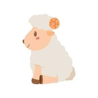 Cute sheep mascot cartoon illustration. Cute animal character for nursery, mascot, Eid al-adha element design vector