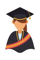 Graduate Student cartoon avatar on white background elements. Graduating Student Illustration.  Vector people illustration.